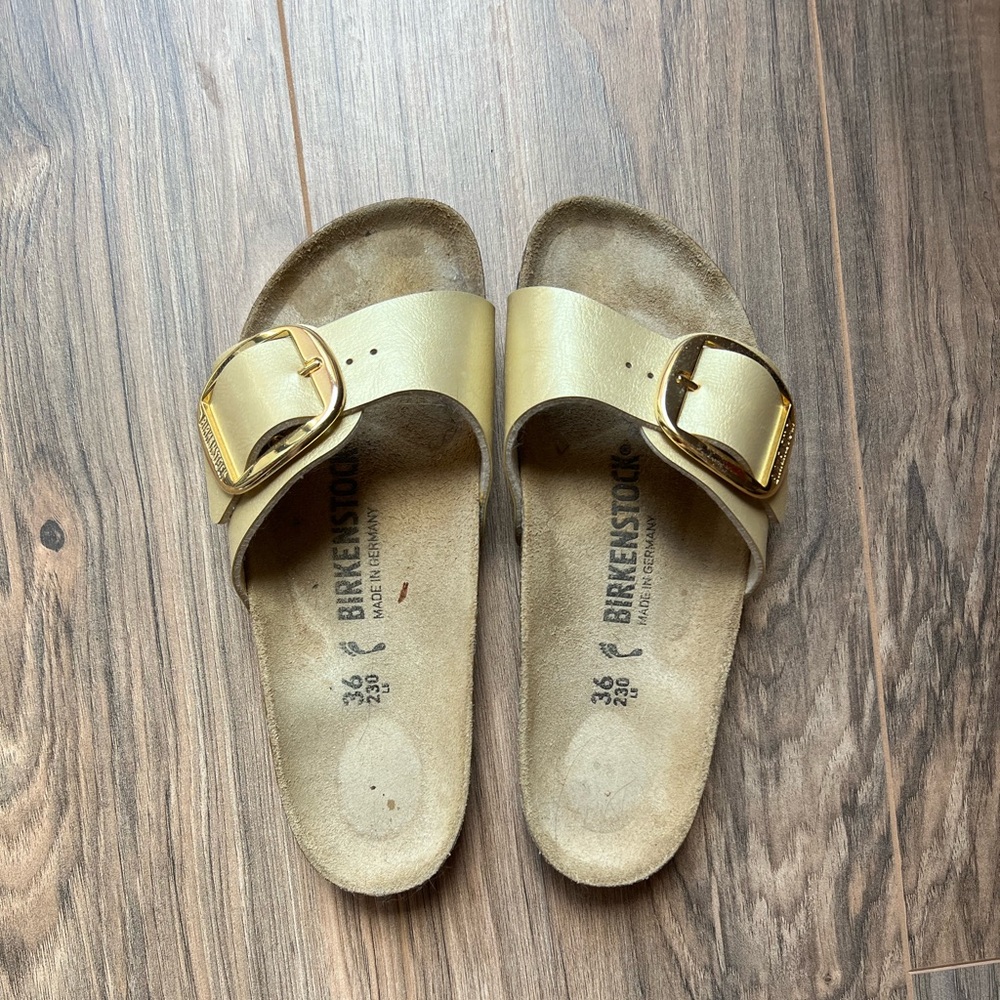 Birkenstock Gold Buckle Sandals